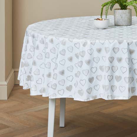 Country Heart Round PVC Tablecloth