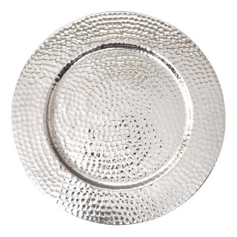 Hammmered Metal Silver Tray