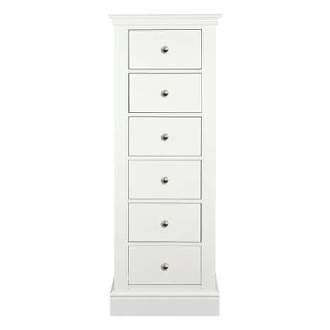 Blakely White 6 Drawer Tallboy