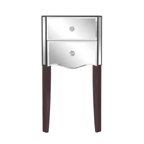 Viola Mirrored 2 Drawer Bedside Table