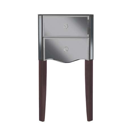 Viola Smoke Mirrored 2 Drawer Bedside Table