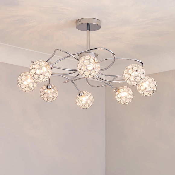 Chrome 8 Sphere Ceiling Light Fitting