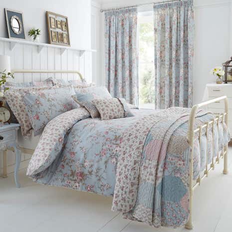 Bethany Duck Egg Duvet Cover and Pillowcase Set