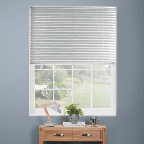 Silver Cordless Easy Touch Aluminium Venetian Blind