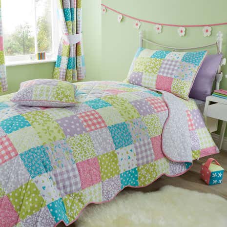 Ditsy Patchwork Multi Coloured Bedspread