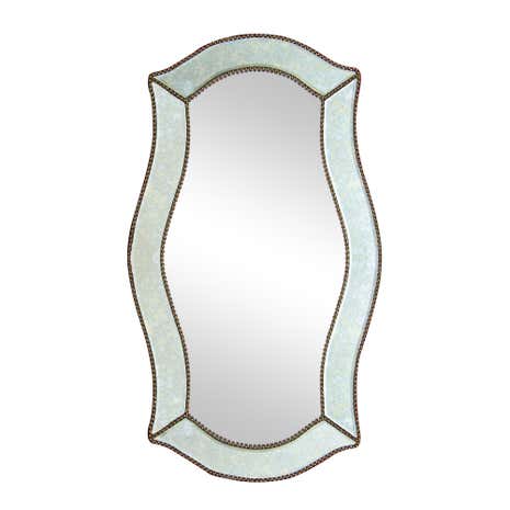Elegant Script Foxed Glass Mirror