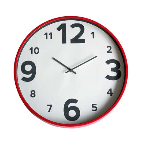 Elements Red Plastic Clock
