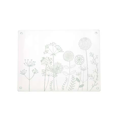 Floral Etched Glass Worktop Saver