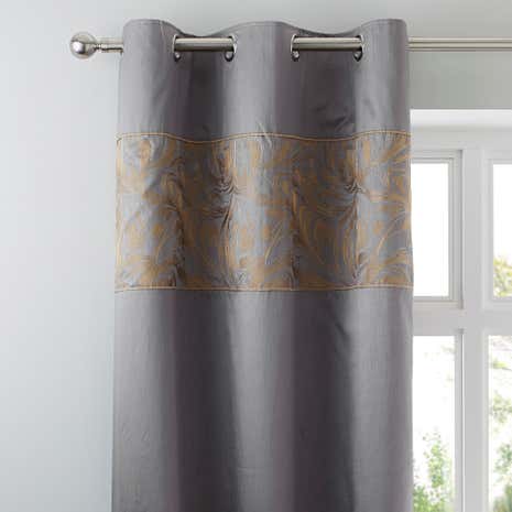 Grayson Pewter Thermal Eyelet Curtains