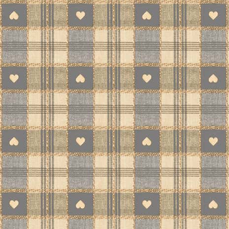 Grey Hearts PVC Fabric