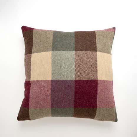 Large Heritage Check Plum Cushion