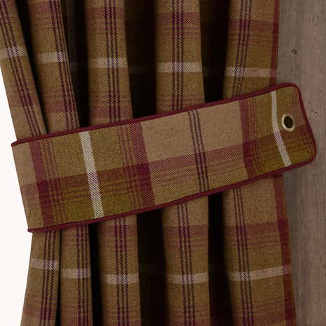 Highland Plum Check Tiebacks