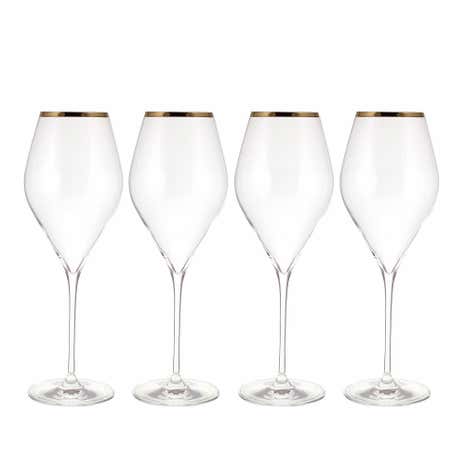 Gold Pack of 4 White Wine Glasses