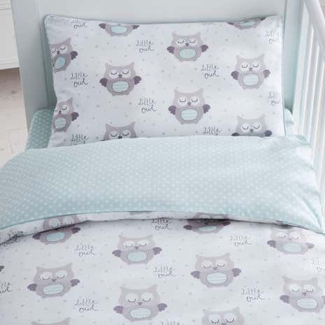 Little Owls Nursery Cot Duvet Cover and Pillowcase Set