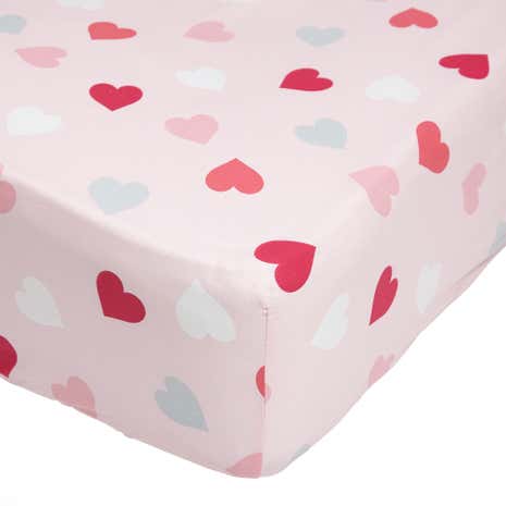 Loveable Hearts 25cm Fitted Sheet