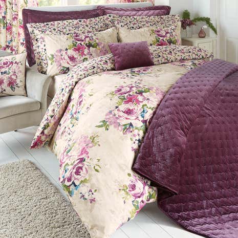 Misty Moors Plum Duvet Cover and Pillowcase Set