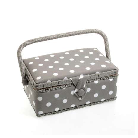 Grey Dotty Sewing Box