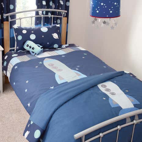 Space Mission Cot Bed Duvet Cover and Pillowcase Set
