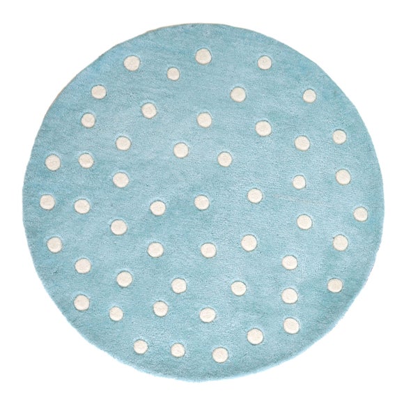 Kids Duck-Egg Spots Round Rug