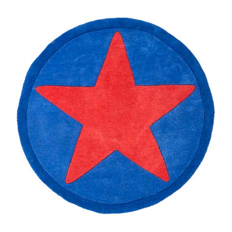 Kids Red Star Round Rug