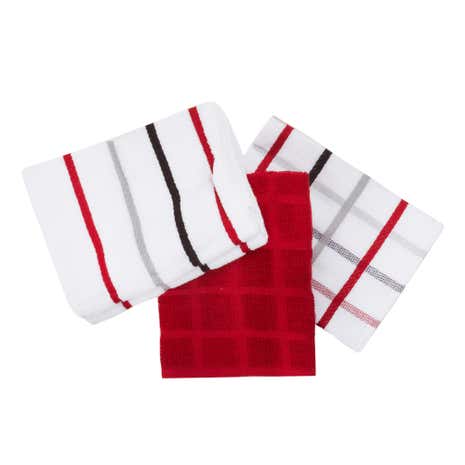 Pack of 5 Red Terry Tea Towels