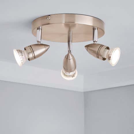 Satin Silver 3 Light Spotlight