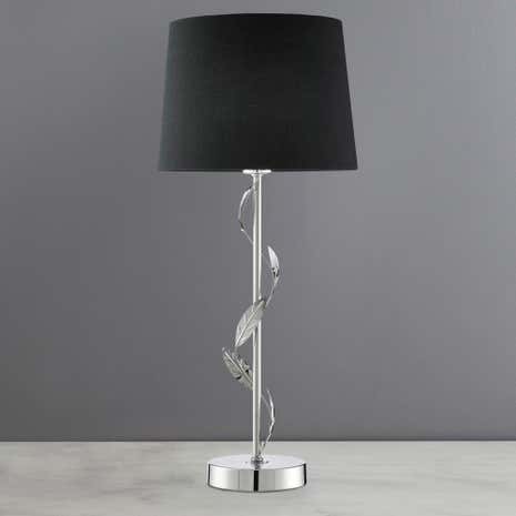 Black Deco Leaf Table Lamp