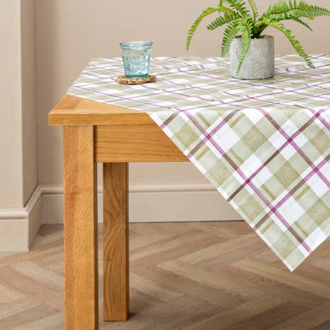 Green Check Misty Moors PVC Tablecloth