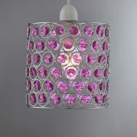 Purple Acrylic Beaded Pendant