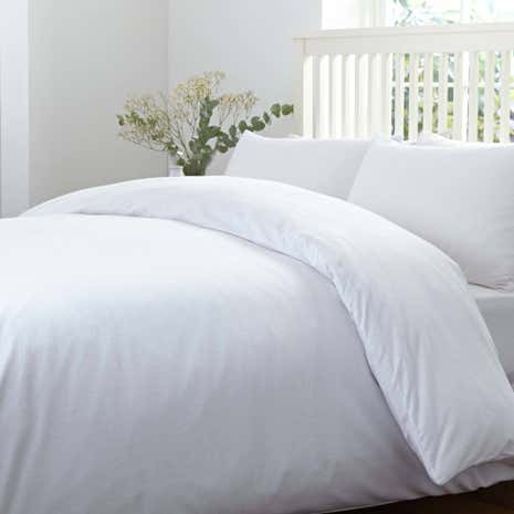 Brushed Cotton White Duvet Cover