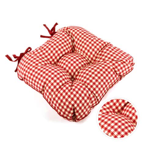 Red Gingham Check Seat Pad