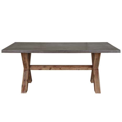 Harvey Acacia Dining Table With Concrete Top