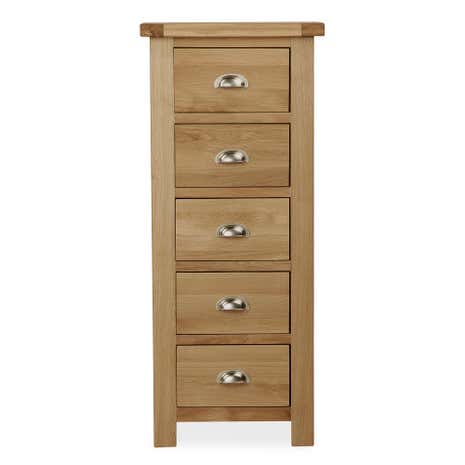 Oakley Oak 5 Drawer Tallboy