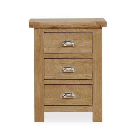 Oakley Oak 3 Drawer Bedside Table