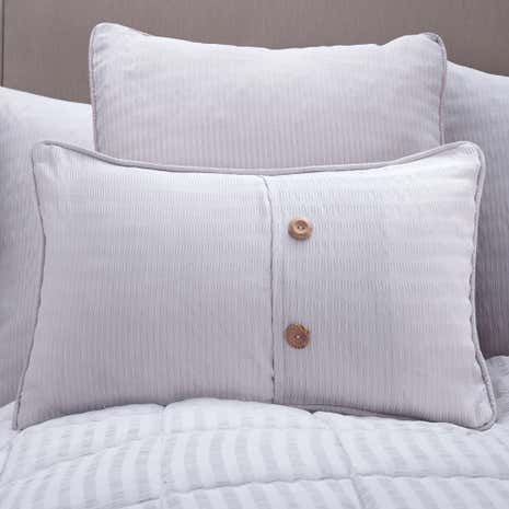 Logan Seersucker Grey Boudoir Cushion