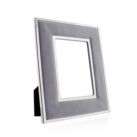 Hotel Grey Faux Suede Photo Frame