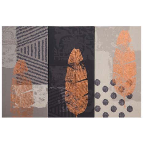 Leaf Printed Triptych Canvas