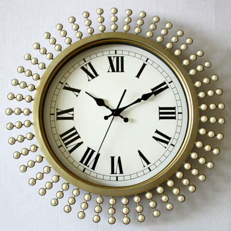 Cream Pearl Effect Wall Clock