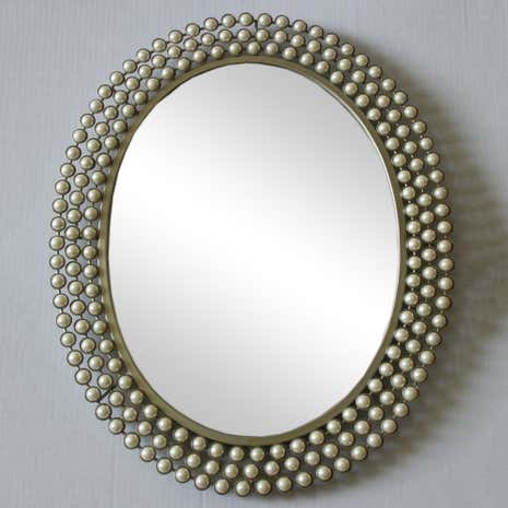 Cream Pearl Effect Wall Mirror