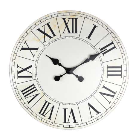 White Wooden Roman Numeral Clock