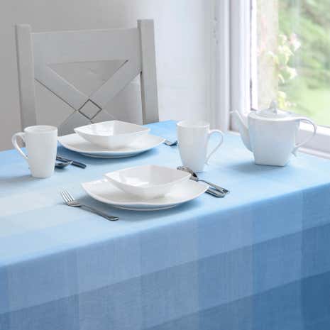 Duck-Egg Ombre Check Tablecloth