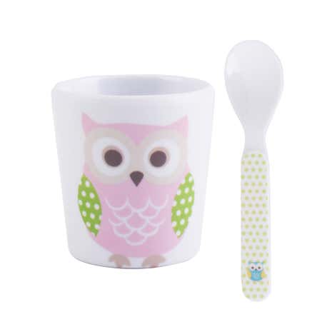 Pretty Owls Egg Cup & Spoon Set