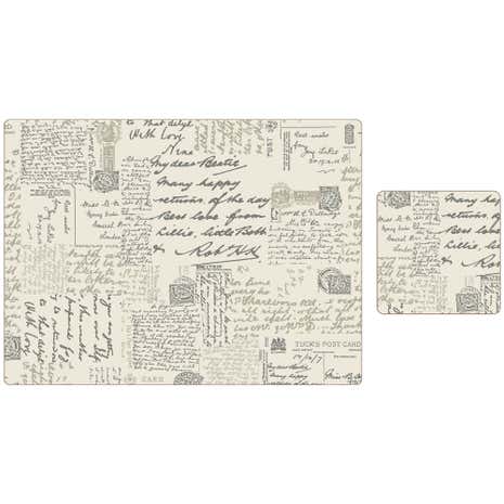 Script Placemat & Coaster Set of 8