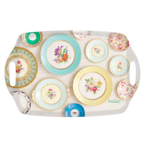 Vintage Plates Large Tray