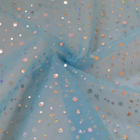 Blue Disco Organza Fabric