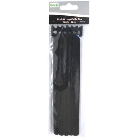Pack of 5 Hook and Loop Cable Ties