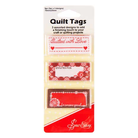 Sew Easy Pack of 9 Quilt Tags