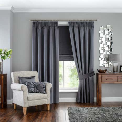 5A Fifth Avenue Venice Grey Pencil Pleat Blackout Curtains