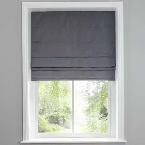 Hotel Venice Graphite Grey Blackout Roman Blind