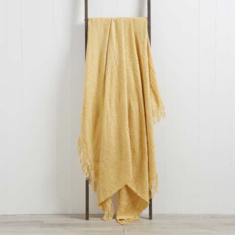 Natural Faux Mohair Throw